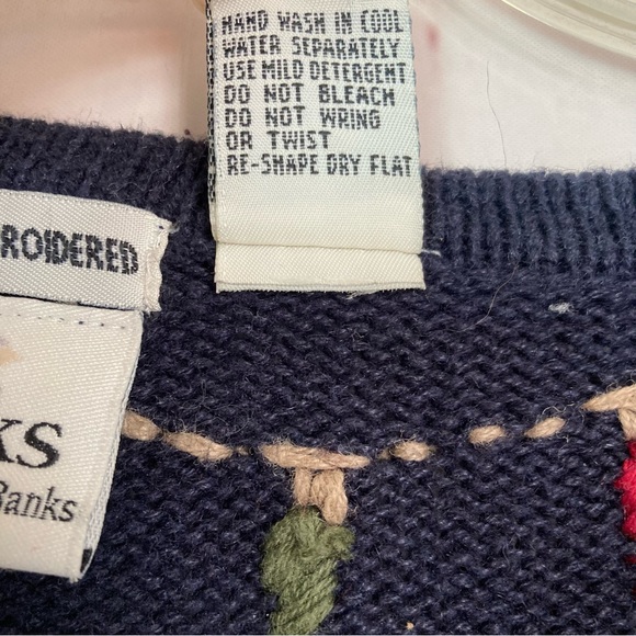 CJ Banks Hand Embroidered 2X Winter Moose Button Cardigan Knit Sweater Blue - Picture 4 of 8